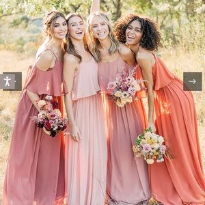 Revelry Layla Convertible Chiffon Dress champagne